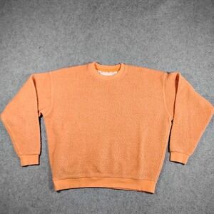 Outdoor Voices Mens MegaFleece Crewneck Sweatshirt Orange Wool Blend Small 8561